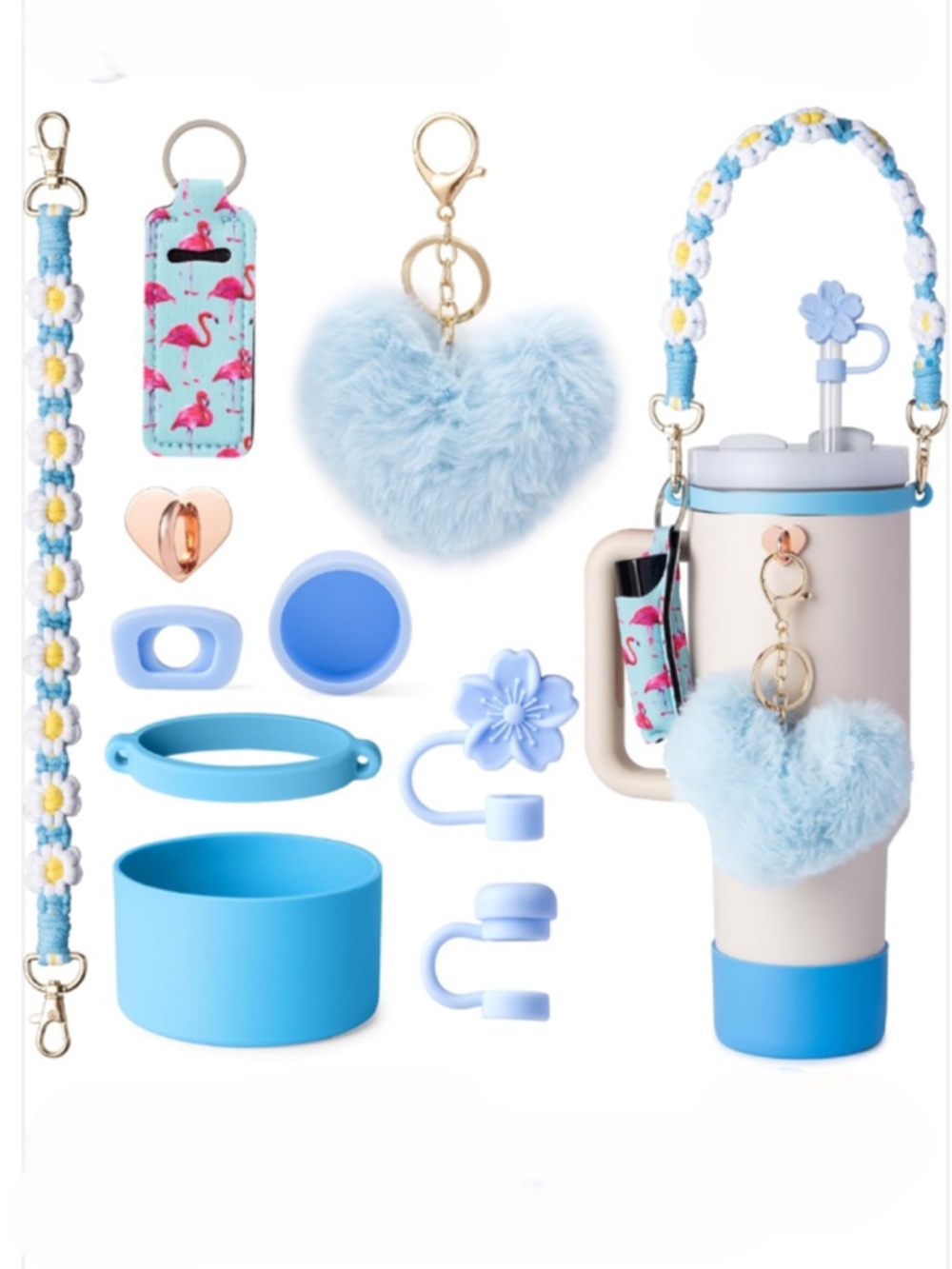 Blue Tumbler Accessories Set